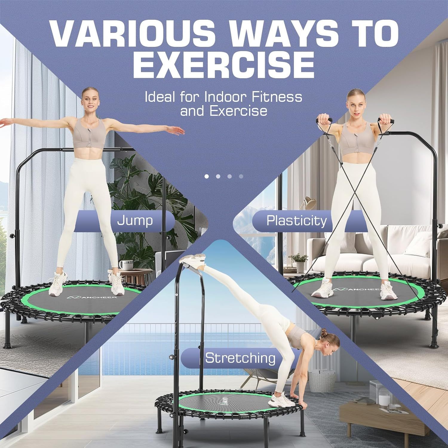 ANCHEER Foldable Mini Trampoline for Adults