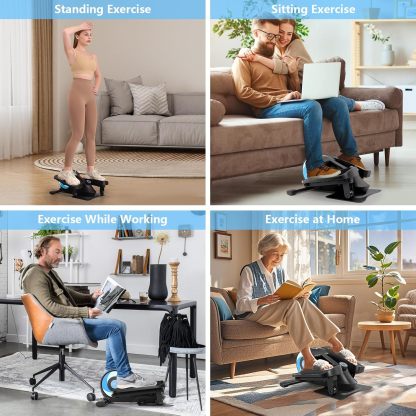 ANCHEER Under Desk Elliptical Exercise Machine,Standing or Seated Ellipse Leg Exerciser with 8 Level Resistance