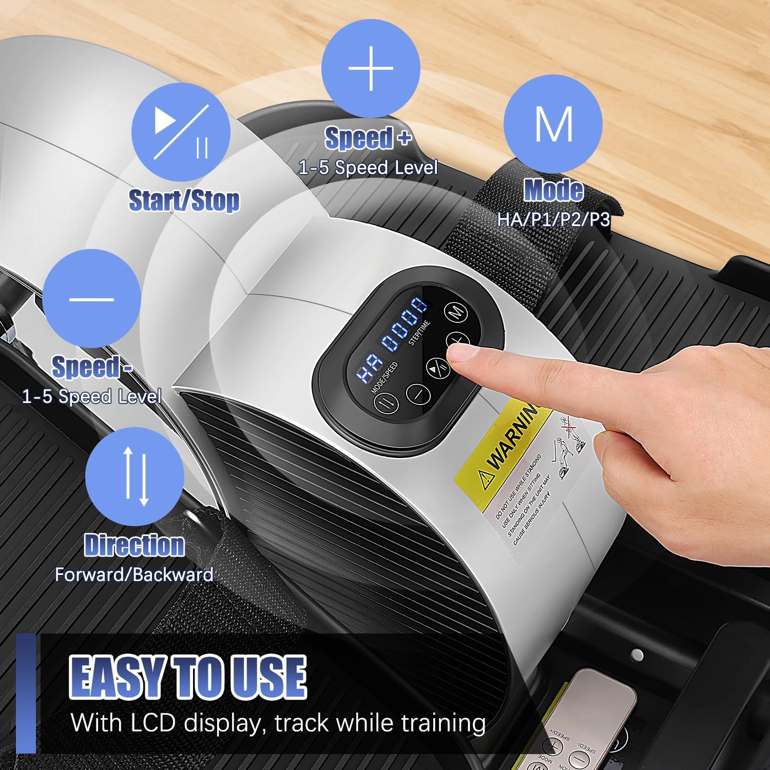 ANCHEER Under Desk Elliptical, Leg Exerciser While Sitting for Seniors with Remote Control, Display Monitor-Ancheer