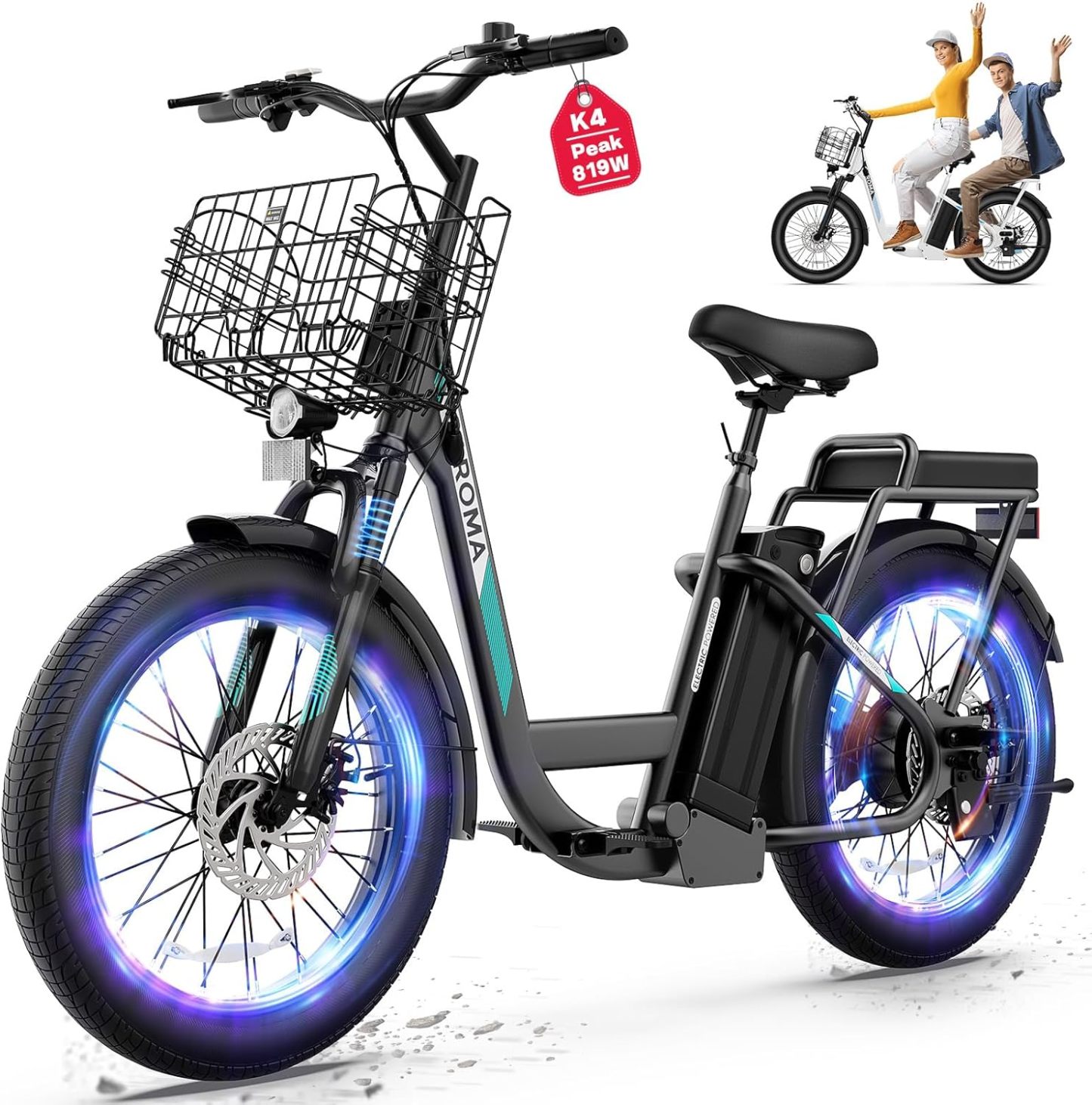 Caroma 819W Electric Scooter with Off-Road Tires K4