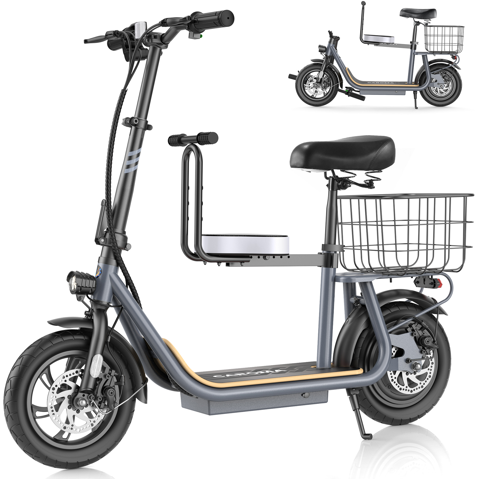 Caroma 819W Foldable Electric Scooter with Child Seat Z5