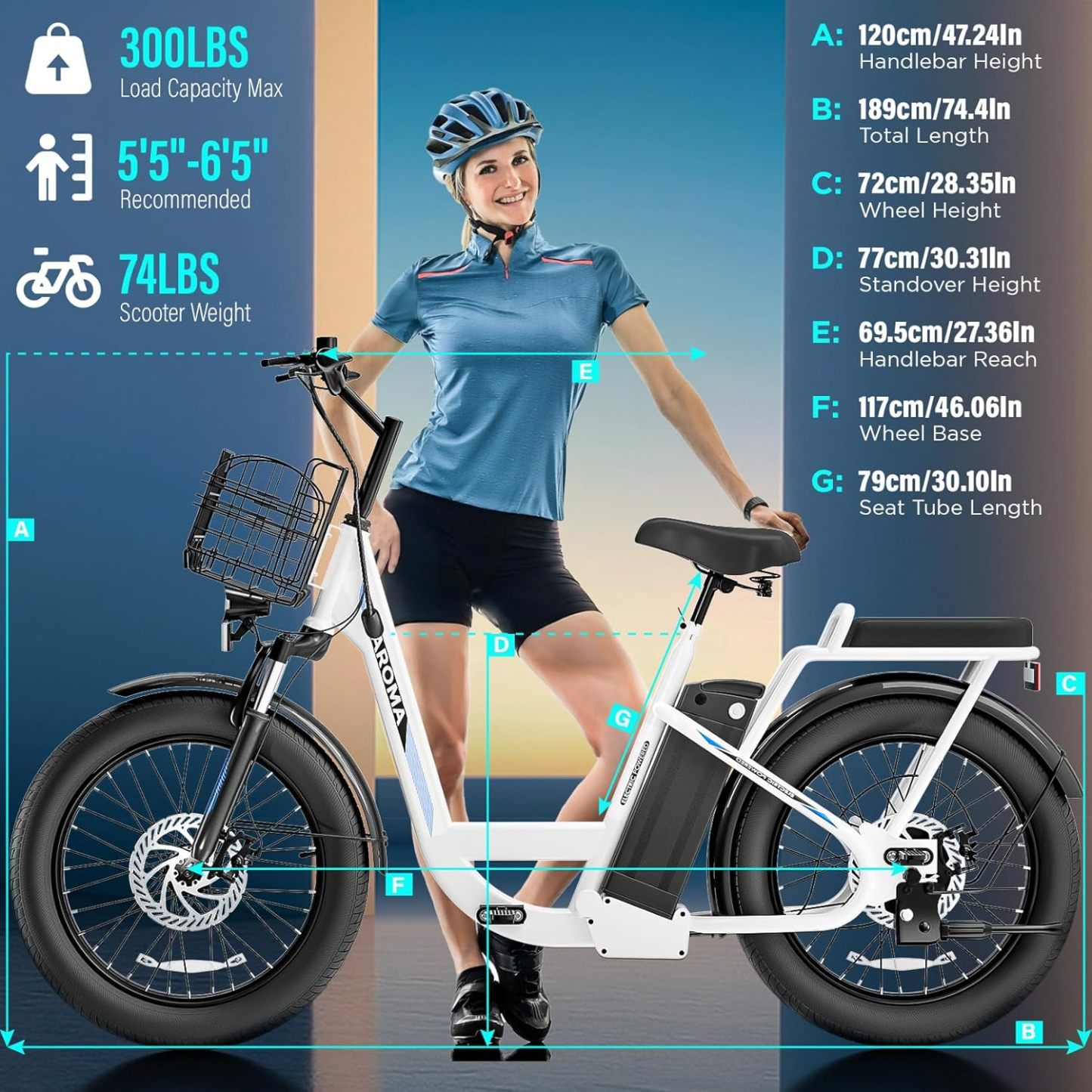Caroma 819W Electric Scooter with Off-Road Tires K4