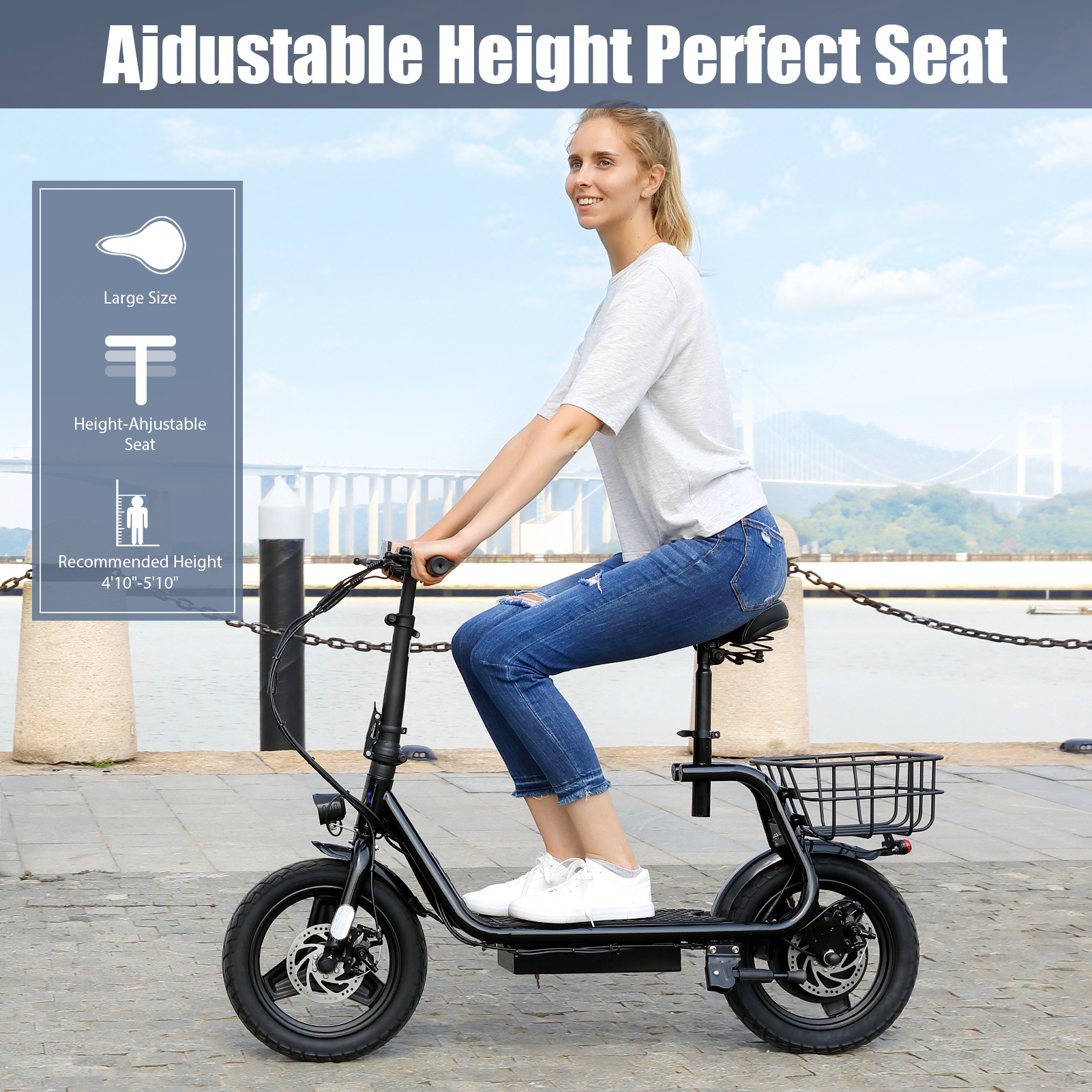 Caroma Electric Scooter with Seat P1