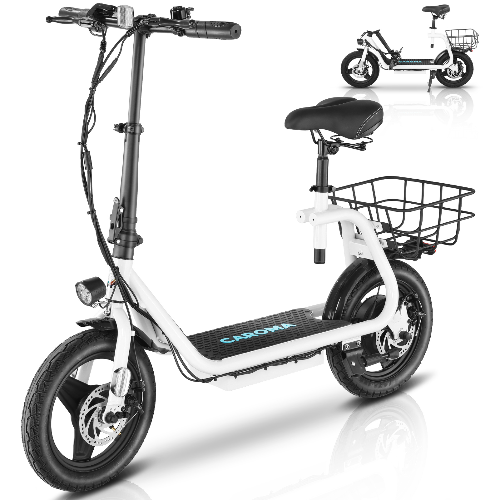 Caroma 750W(1200W Peak) Electric Scooter with Seat