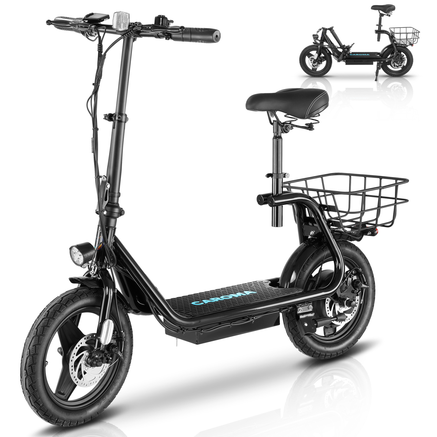 Caroma 350W(Peak 560W) Electric Scooter with Seat