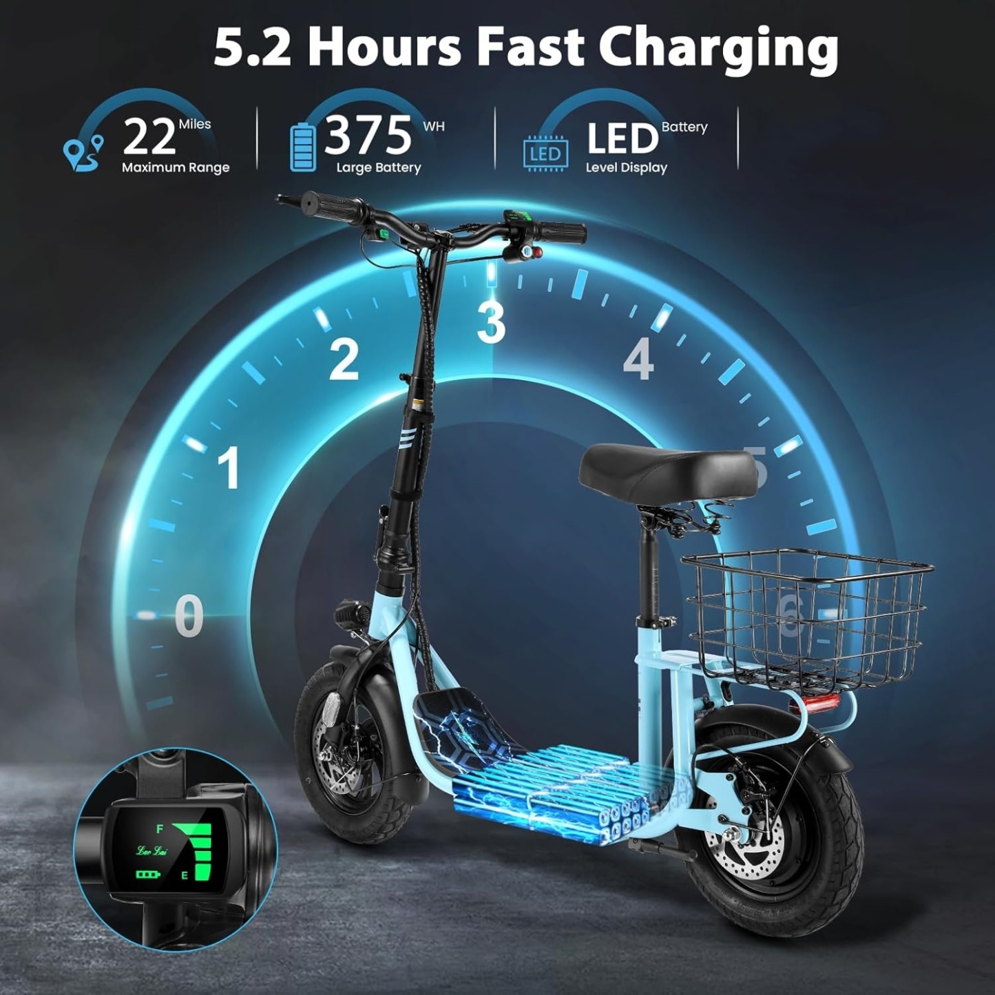 Caroma 819W Electric Scooter with Seat Z2