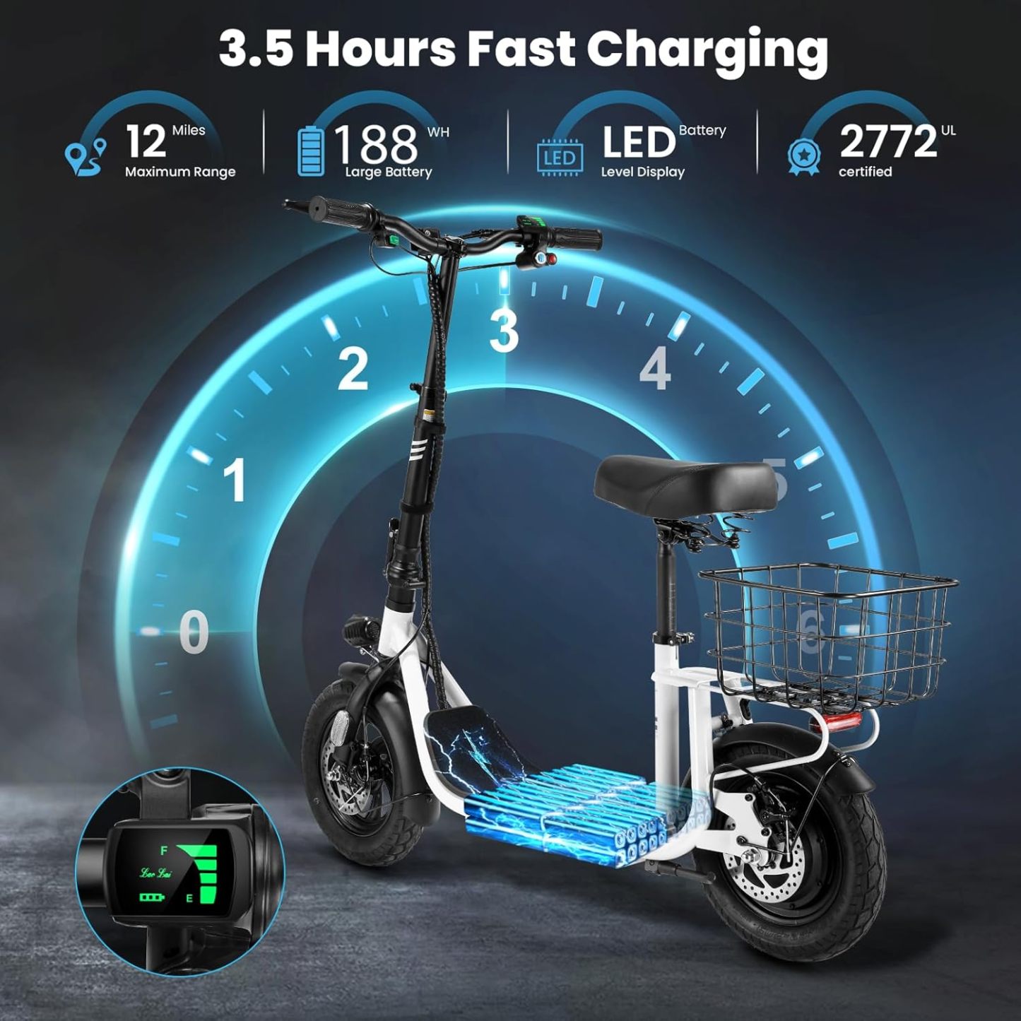 Caroma 560W Electric Scooter with Seat Z1