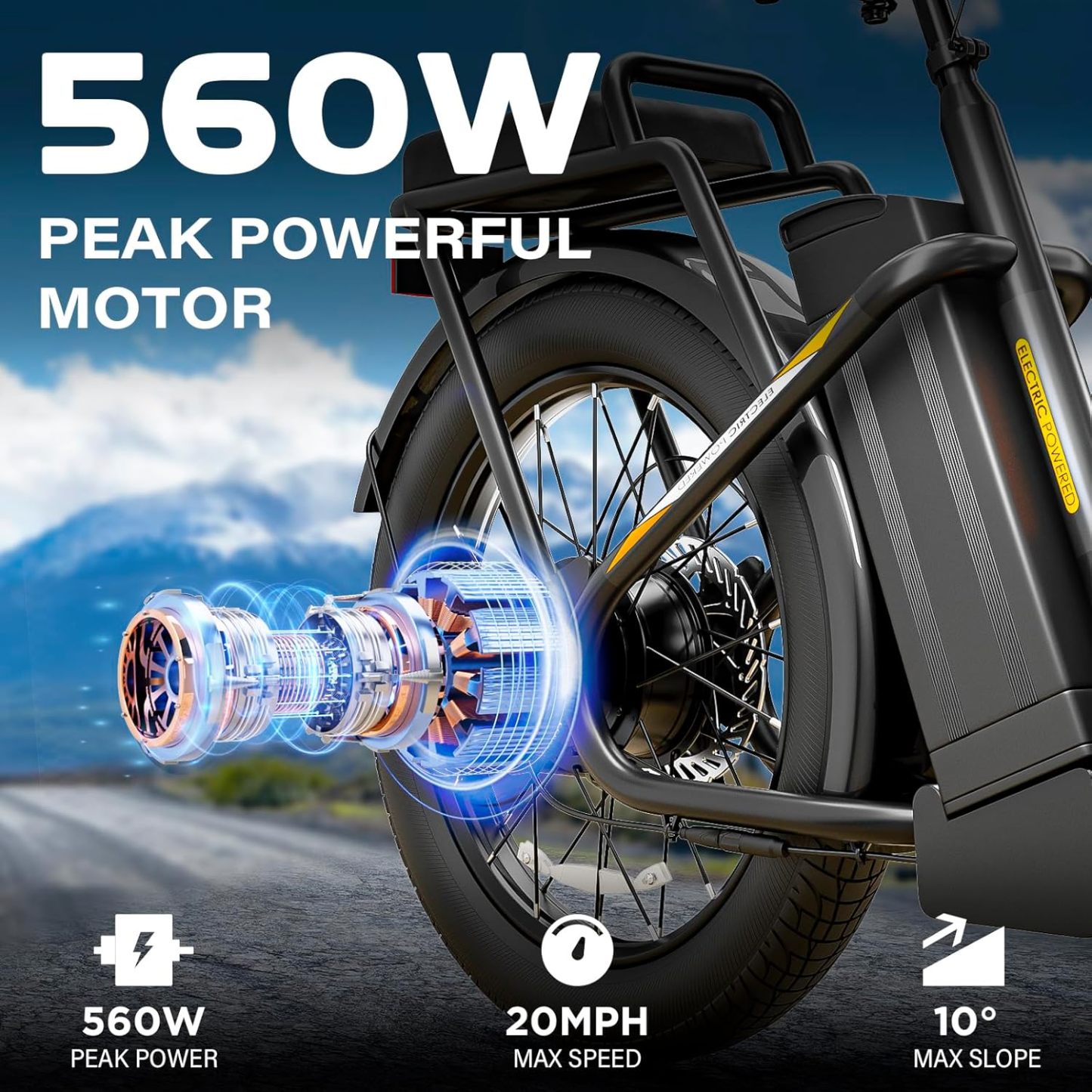 Caroma 560W Electric Scooter with Off-Road Tires K3