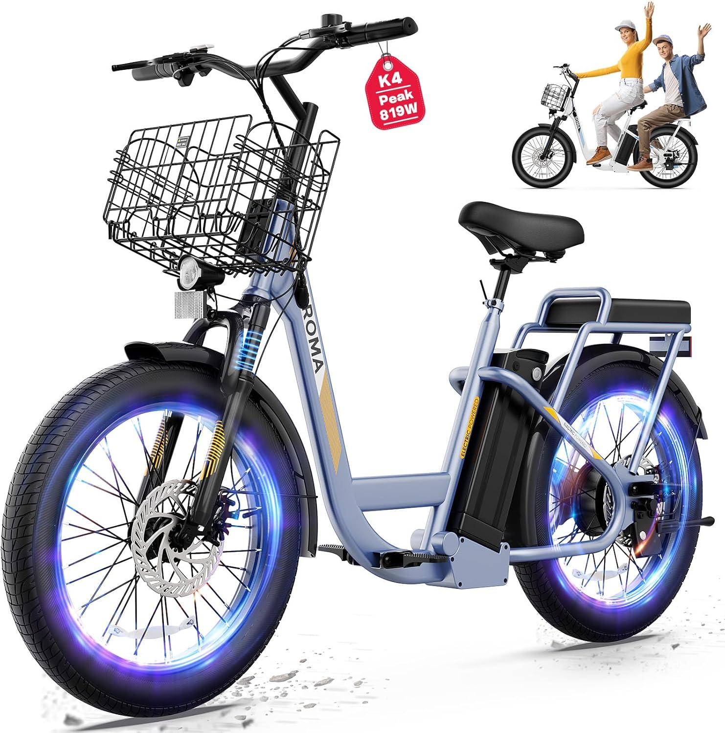 Caroma 819W Electric Scooter with Off-Road Tires K4