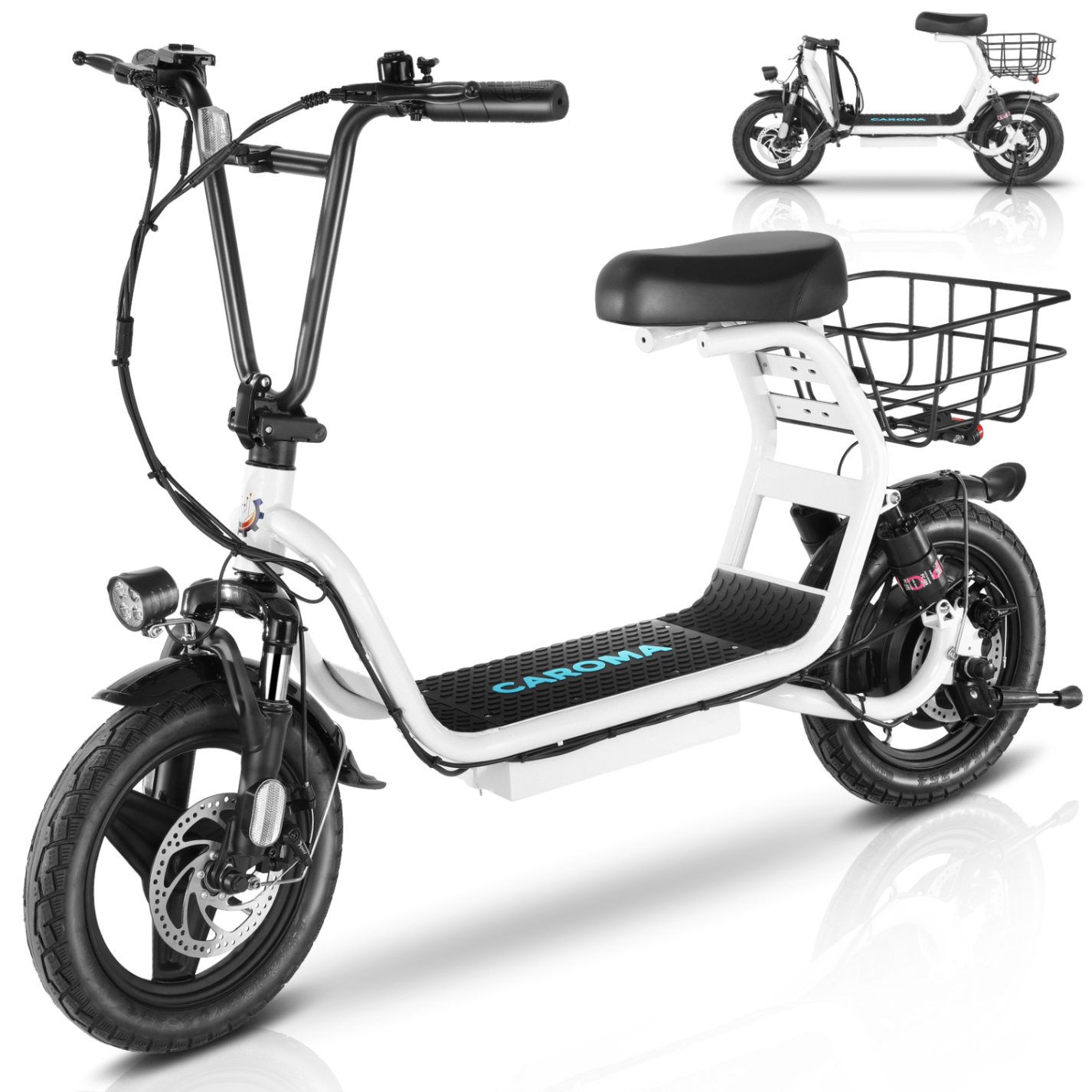 Caroma Adults Electric Scooter with Seat Electric Scooter for Adults ...