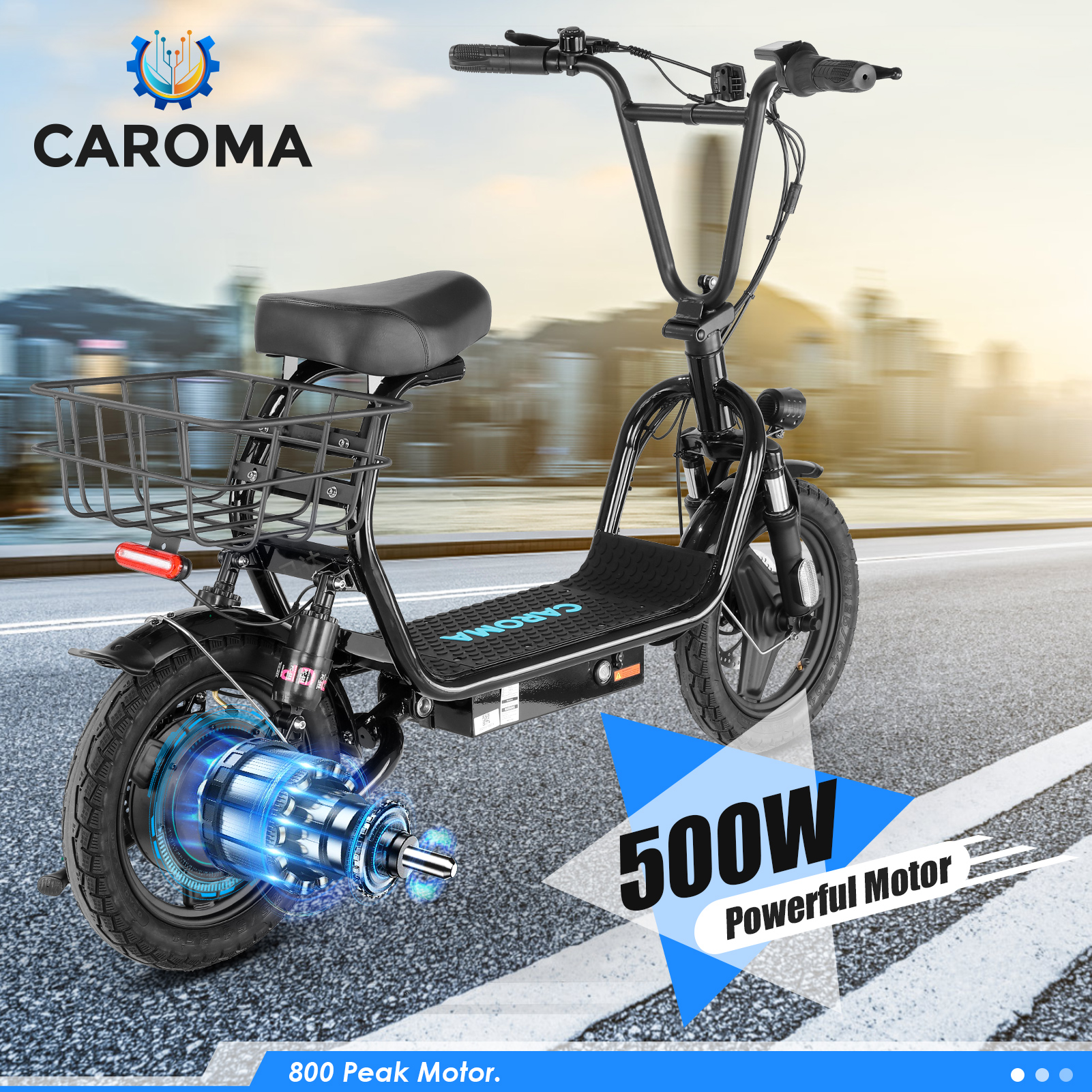 Caroma Electric Scooter with Seat P1