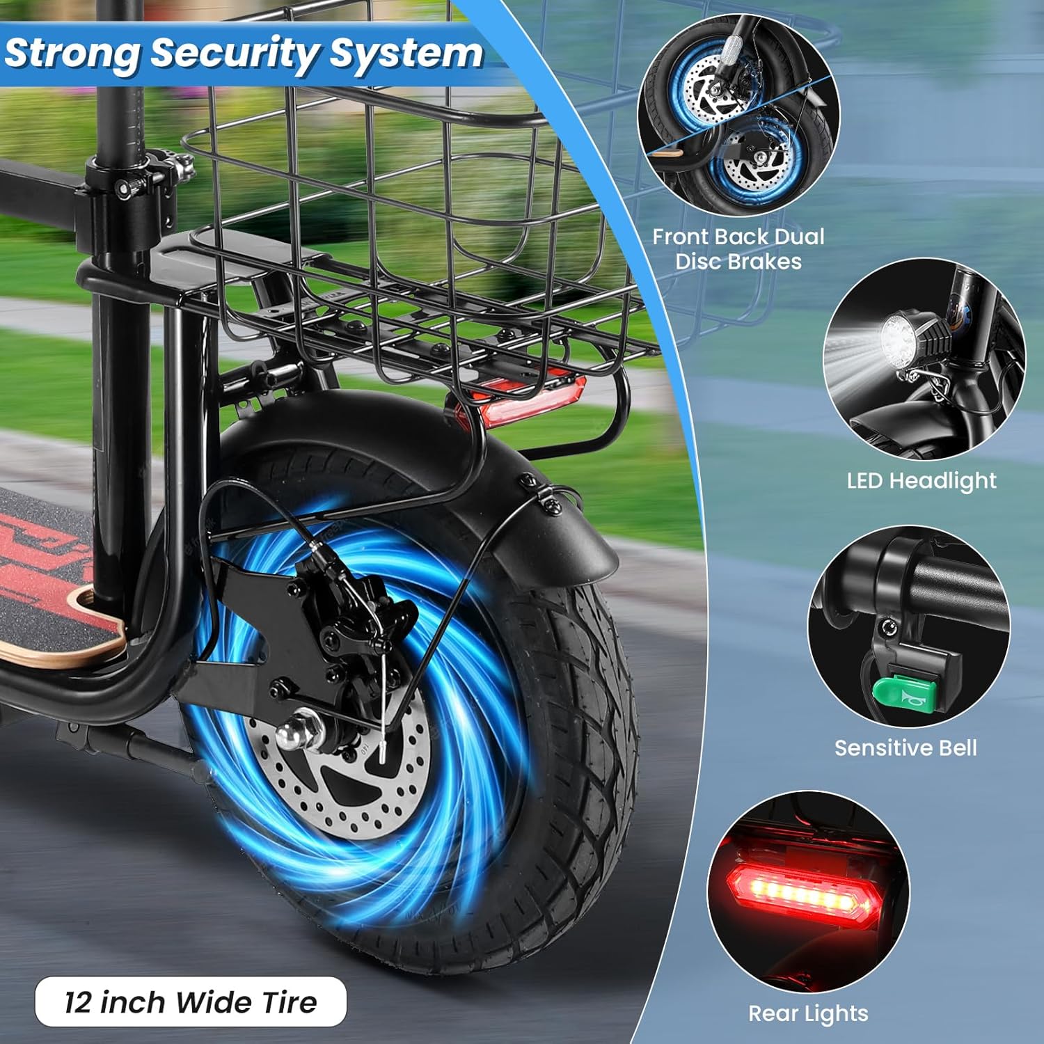 Caroma 819W Foldable Electric Scooter with Child Seat Z5