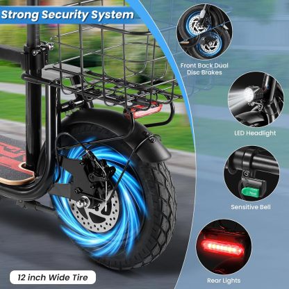 Caroma 819W Foldable Electric Scooter with Child Seat Z5