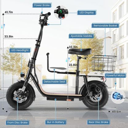 Caroma 819W Foldable Electric Scooter with Child Seat Z5