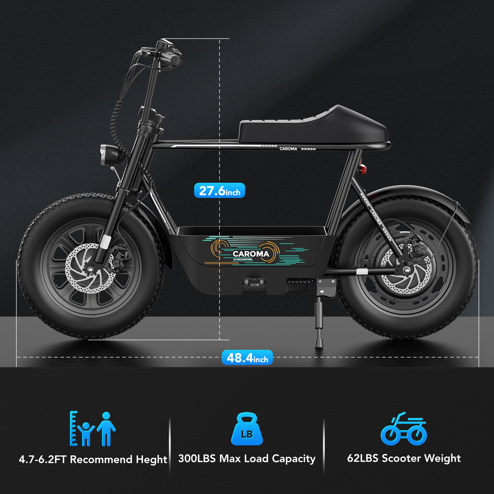 Caroma Electric Scooter with Seat D Series