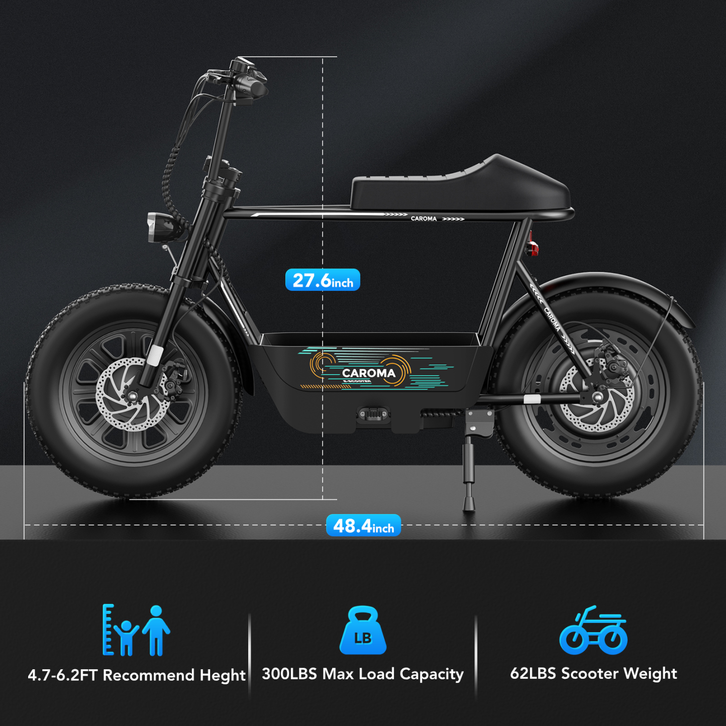 Caroma Electric Scooter with Seat D Series