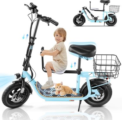 Caroma 1200W Foldable Electric Scooter with Child Seat Z6