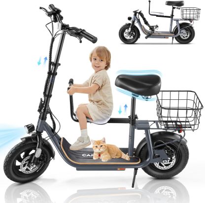 Caroma 1200W Foldable Electric Scooter with Child Seat Z6