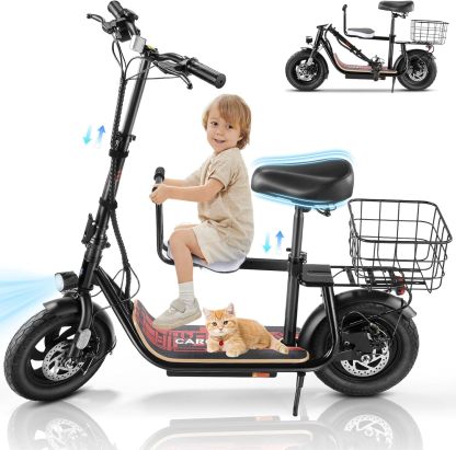 Caroma 1200W Foldable Electric Scooter with Child Seat Z6