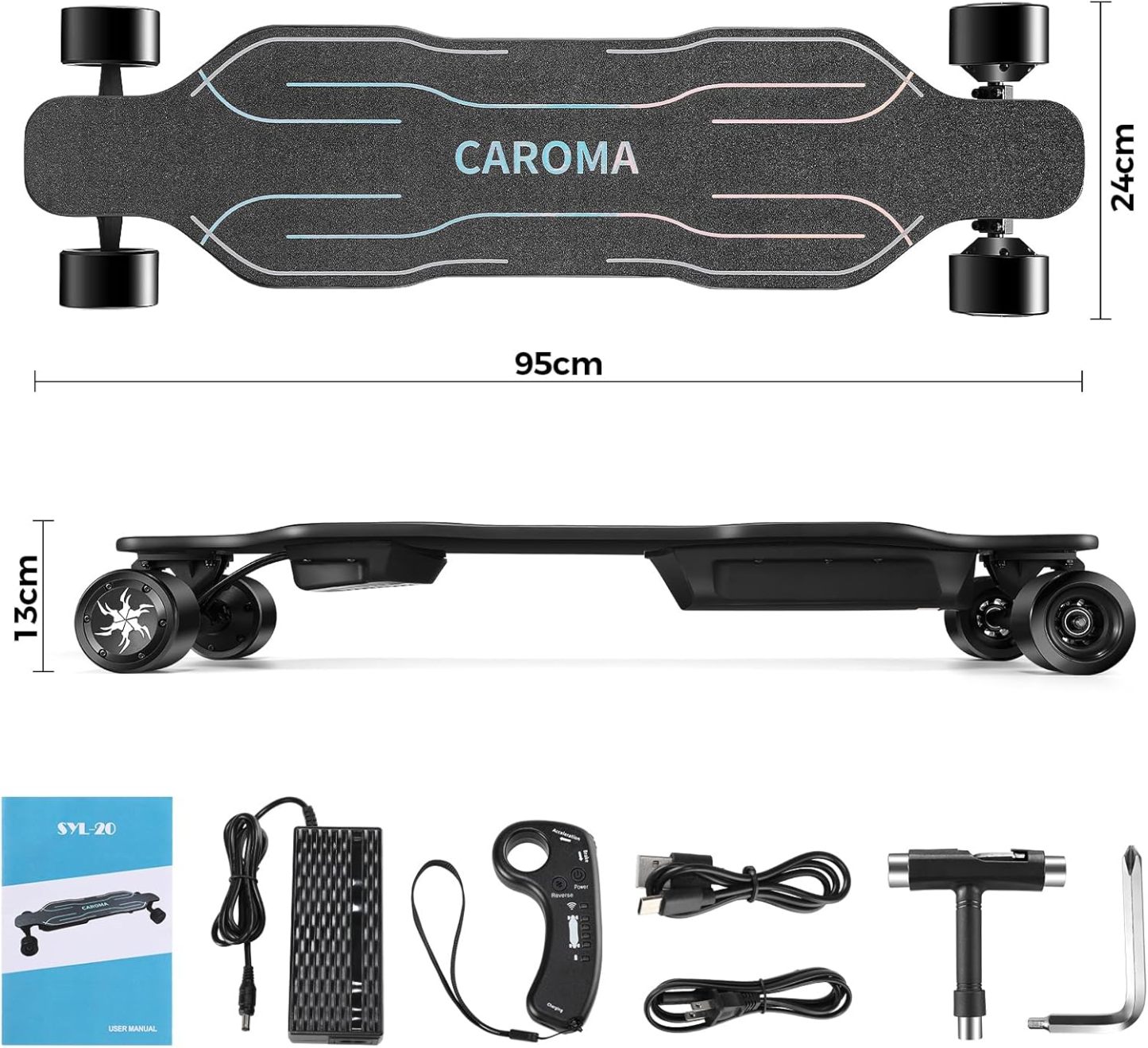 Caroma 38" Electric Skateboard with Remote 1200W SYL-20