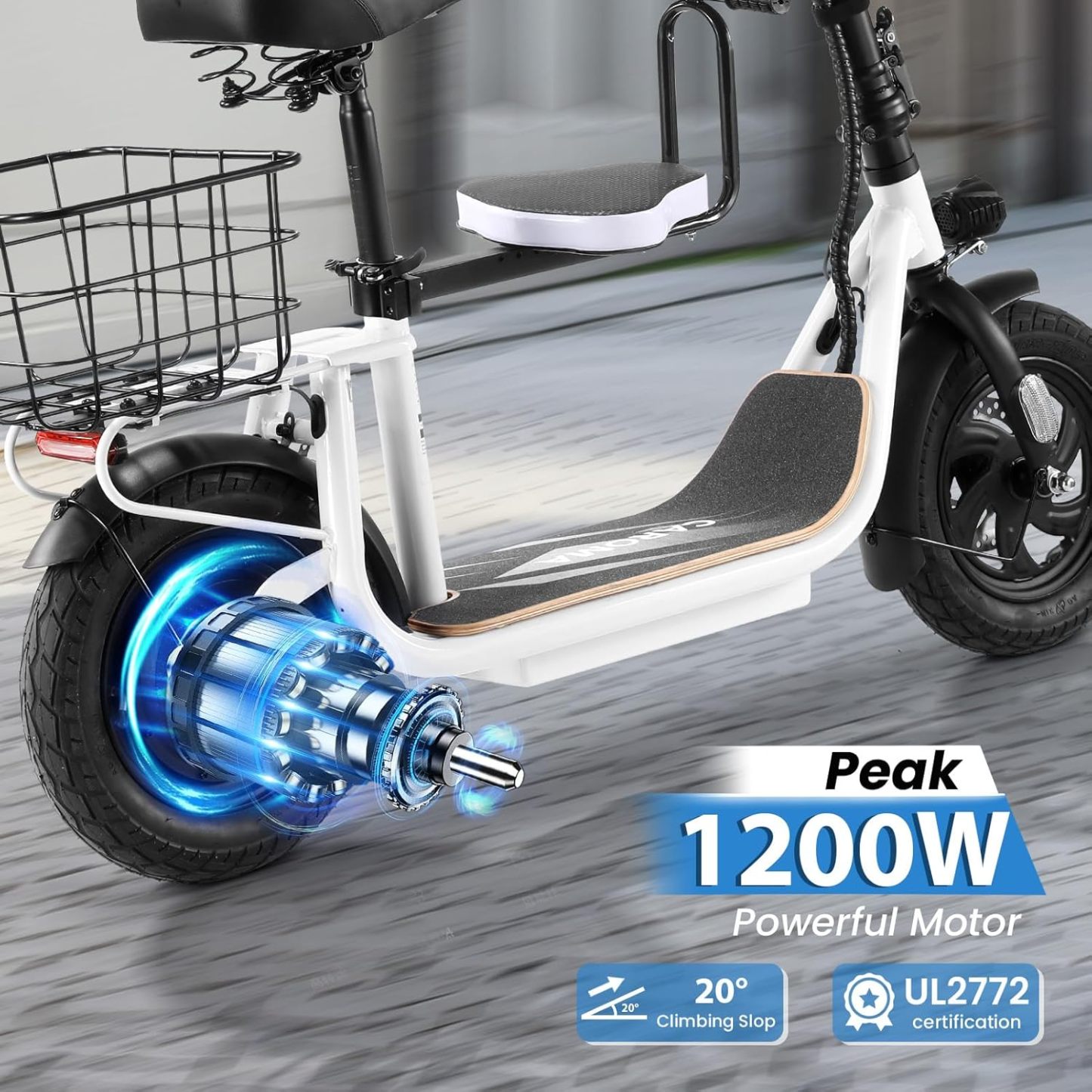 Caroma 1200W Foldable Electric Scooter with Child Seat Z6