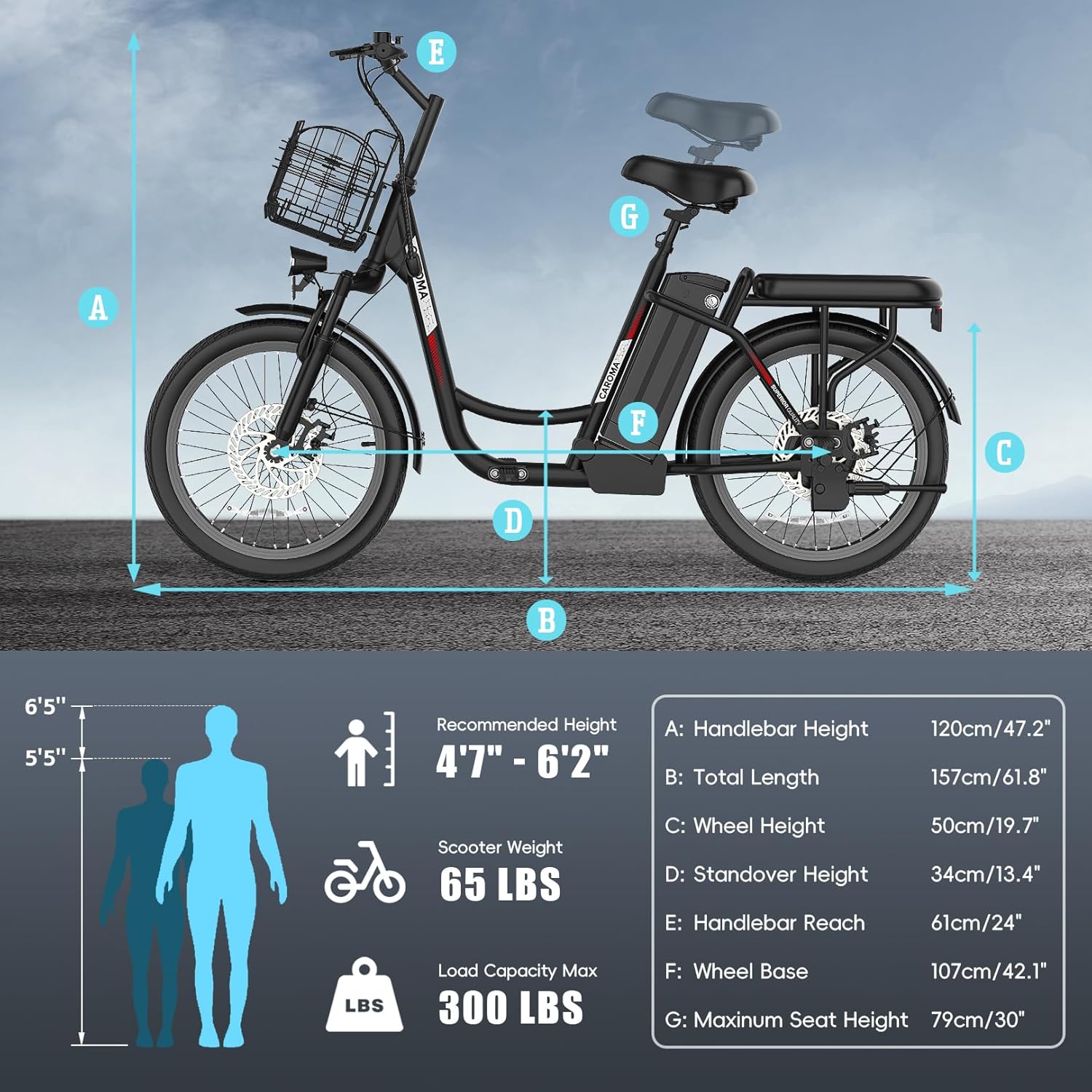 Caroma 560W Electric Scooter with Seat K1