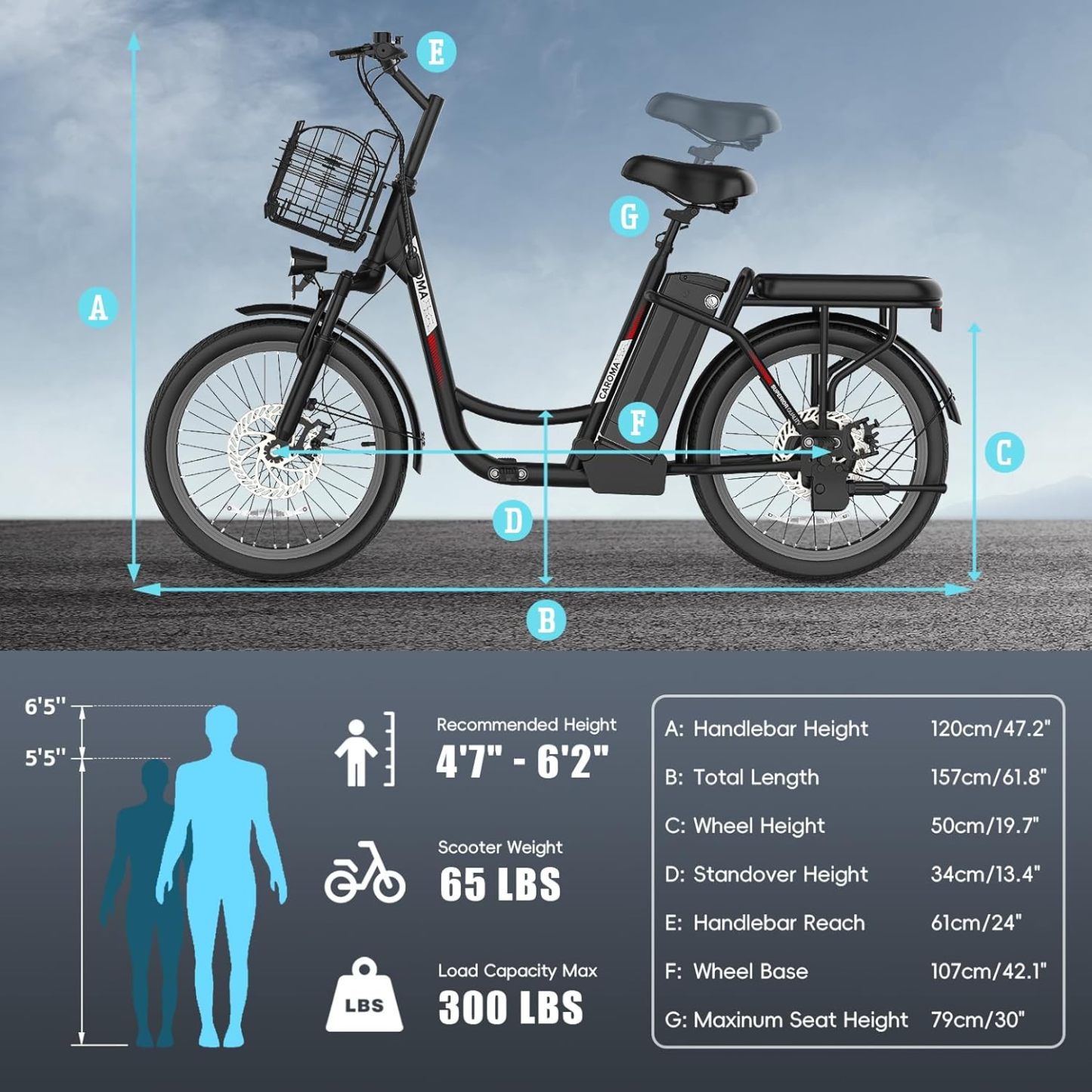Caroma 560W Electric Scooter with Seat K1