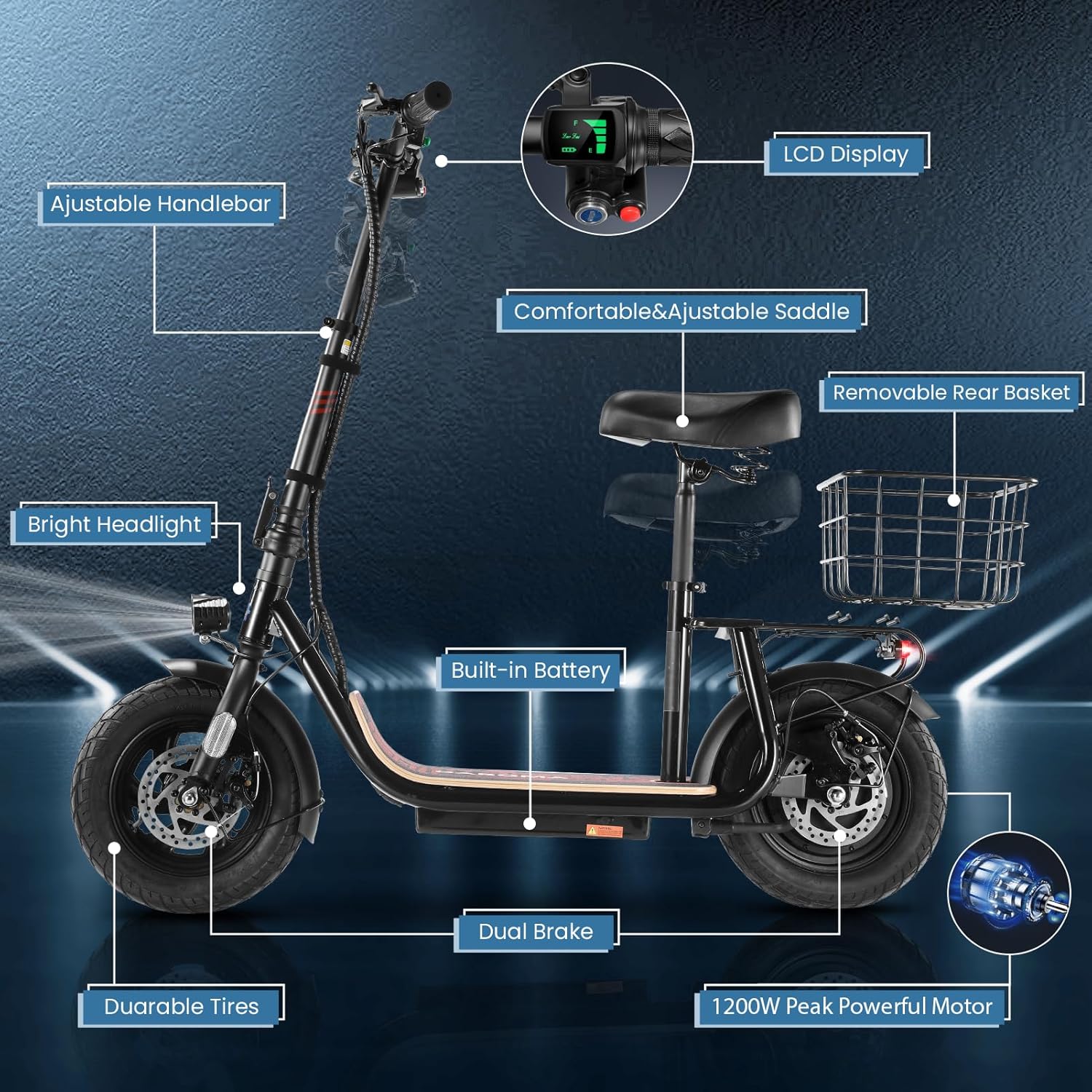 Caroma 1200W Electric Scooter Z3