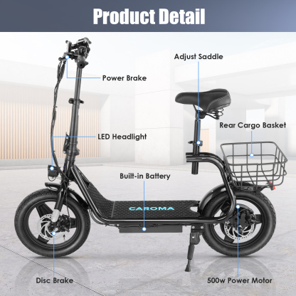 Caroma Electric Scooter with Seat P1