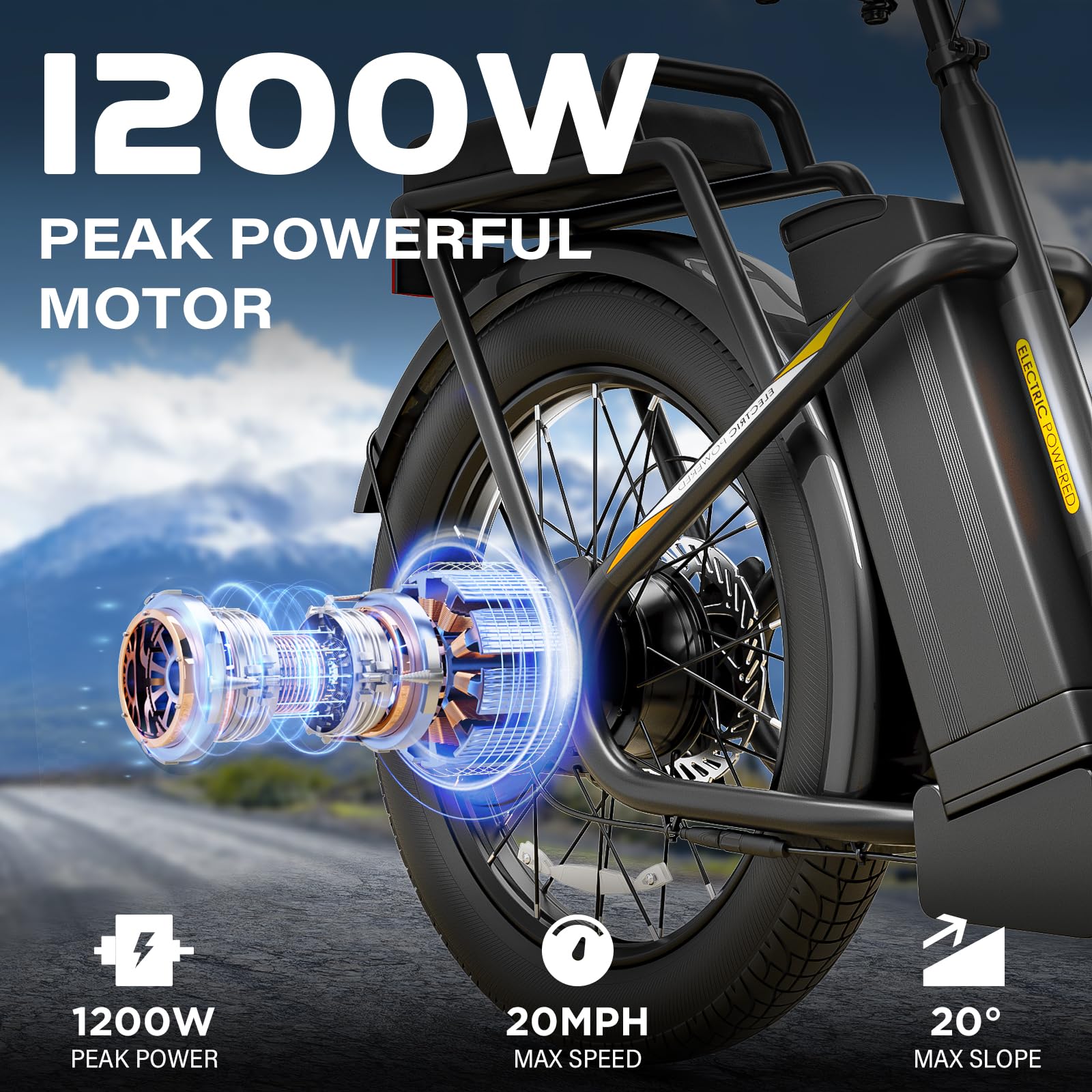 Caroma 500W K3/800W K4/1200W K5 Electric Scooter with Off-Road Tires