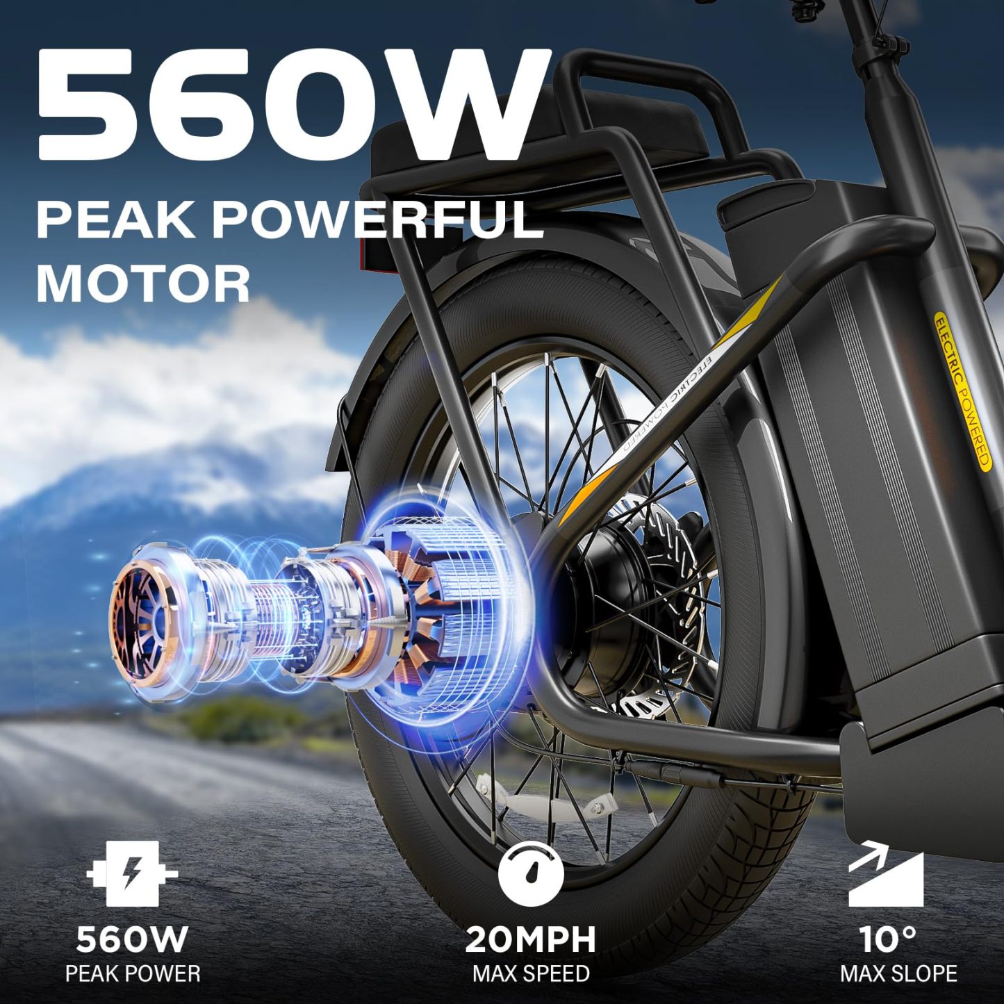 Caroma 500W K3/800W K4/1200W K5 Electric Scooter with Off-Road Tires