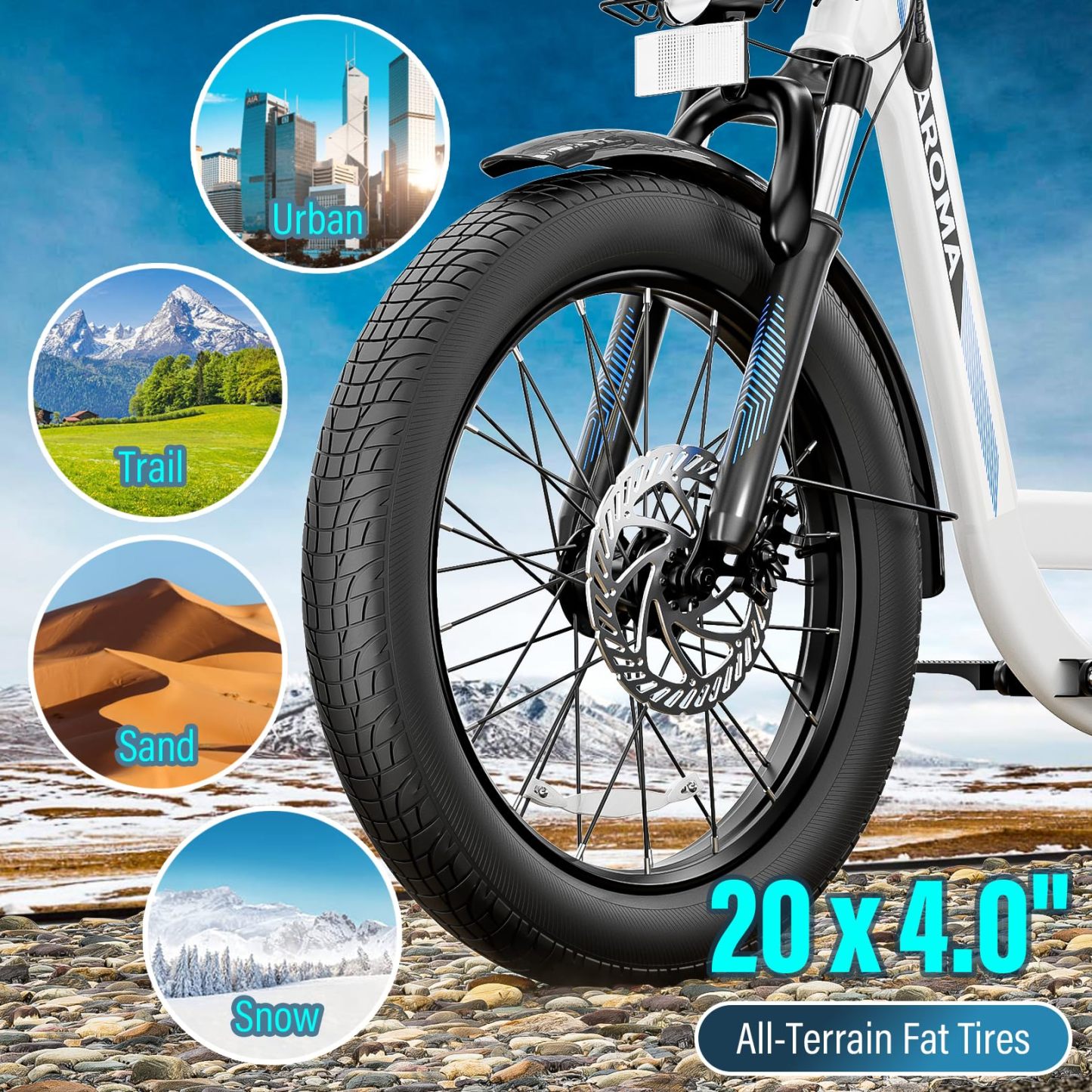 Caroma 500W K3/800W K4/1200W K5 Electric Scooter with Off-Road Tires