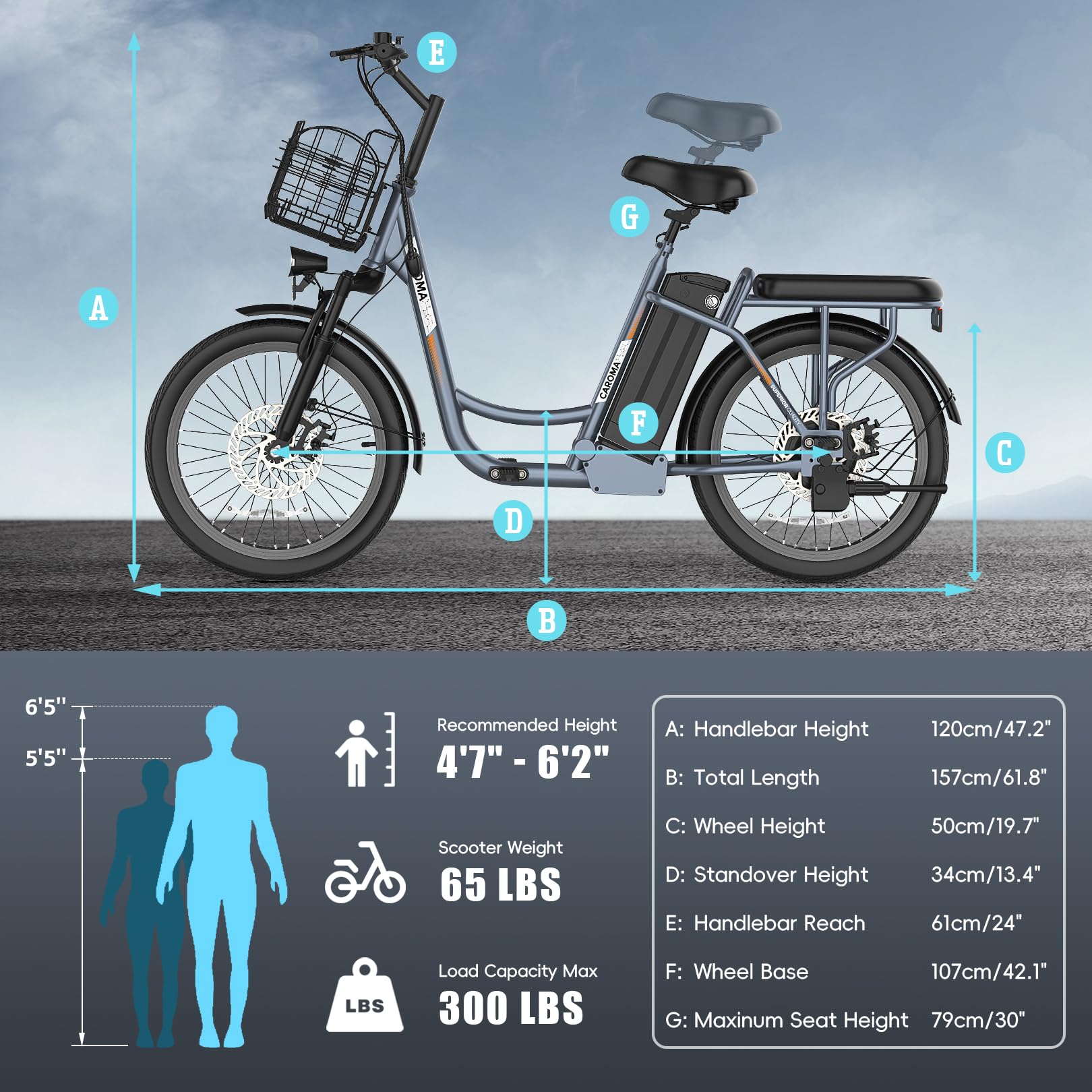 Caroma 500W(K1)/800W(K2) Electric Scooter with Seat