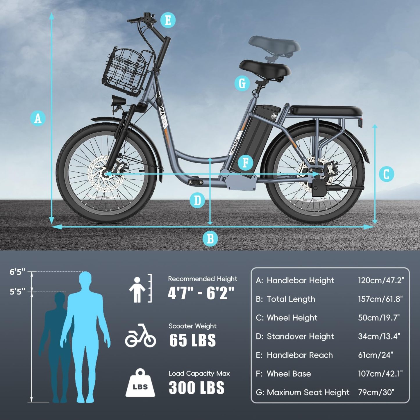 Caroma 500W(K1)/800W(K2) Electric Scooter with Seat