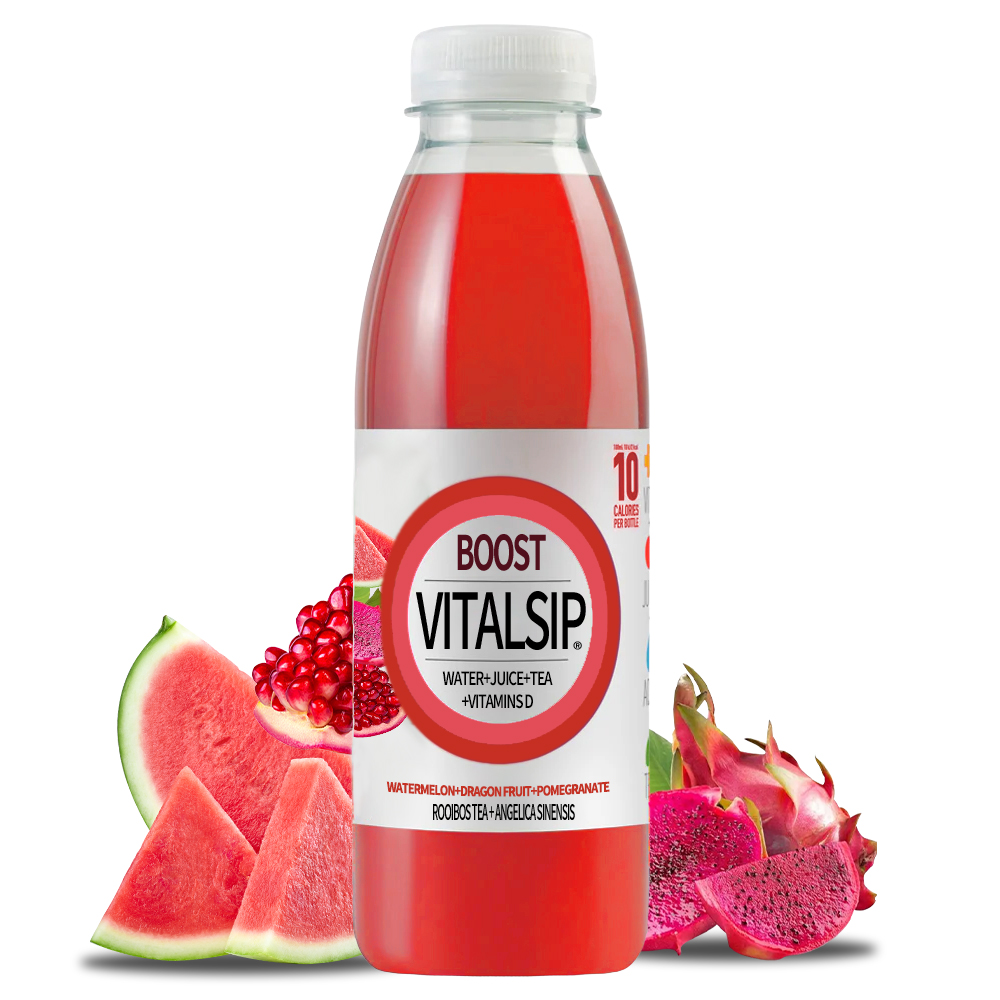 VitalSip Fruity Vitamin Drink - Watermelon, Dragon Fruit, Pomegranate Blend*6