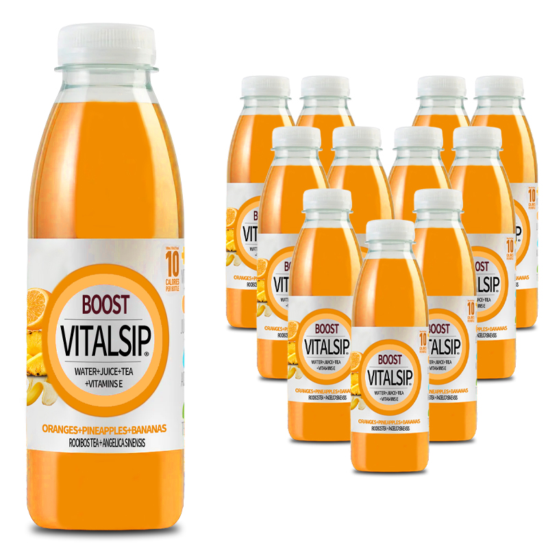 VitalSip Fruity Vitamin Drink - Orange, Pineapple, Banana Blend*12