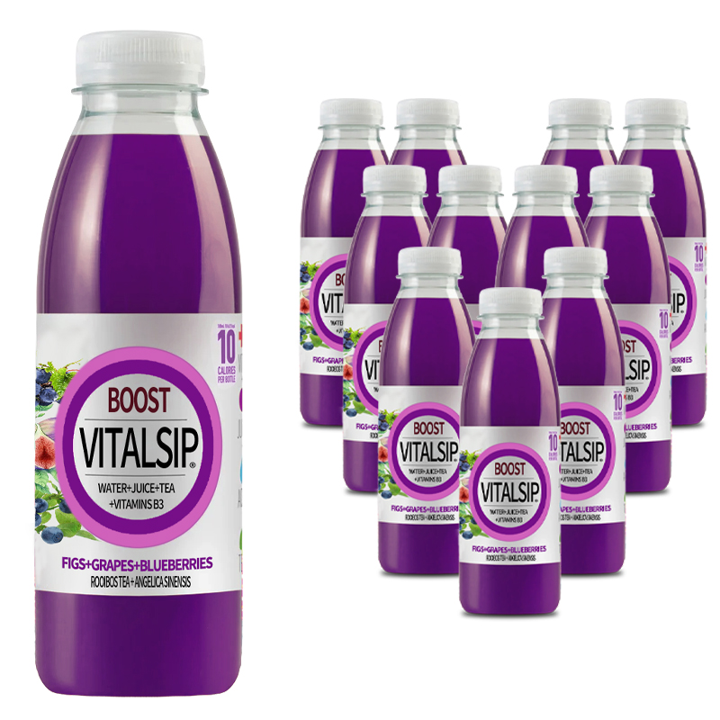 VitalSip Fruity Vitamin Drink - Fig, Grape, Blueberry Blend*12