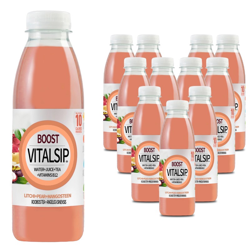 VitalSip Fruity Vitamin Drink - Lychee, Pear, Mangosteen Blend*12
