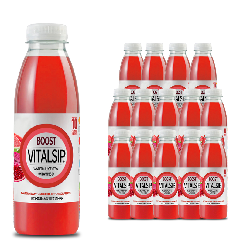 VitalSip Fruity Vitamin Drink - Watermelon, Dragon Fruit, Pomegranate Blend*15
