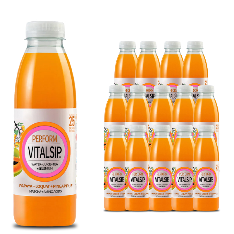 Vitalsip Fruit flavored vitamin supplement drink Orange, mango, passion fruit blendflavor*15