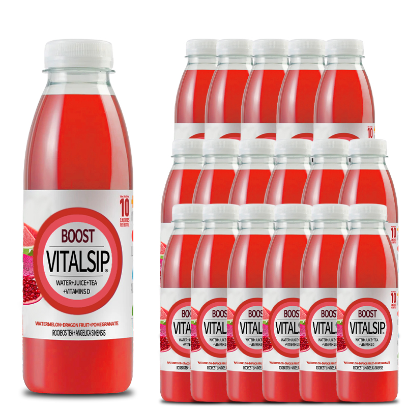 VitalSip Fruity Vitamin Drink - Watermelon, Dragon Fruit, Pomegranate Blend*18