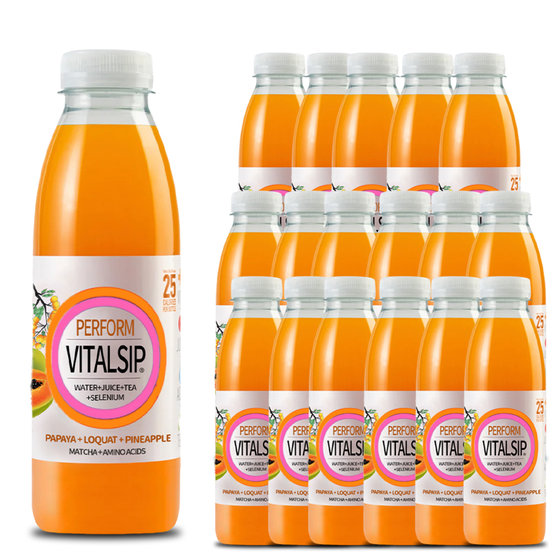 Vitalsip Fruit flavored vitamin supplement drink Orange, mango, passion fruit blendflavor*18