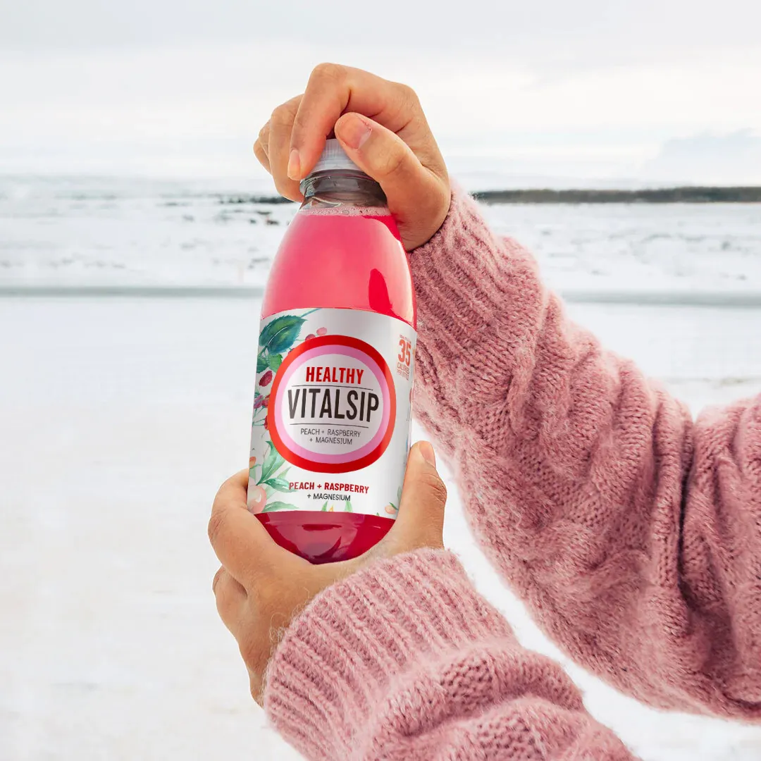 Vitalsip Fruit flavored vitamin supplement drink Peach and raspberry*15