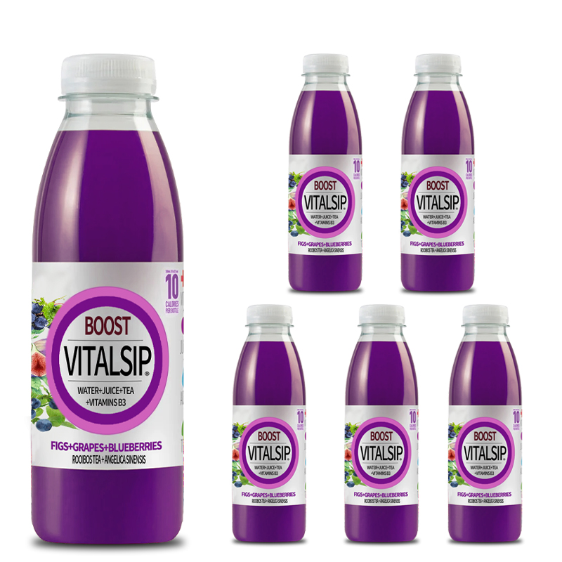 VitalSip Fruity Vitamin Drink - Fig, Grape, Blueberry Blend*6