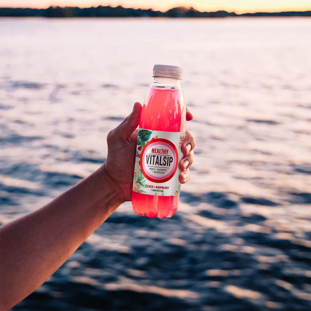 Vitalsip Fruit flavored vitamin supplement drink Peach and raspberry*15