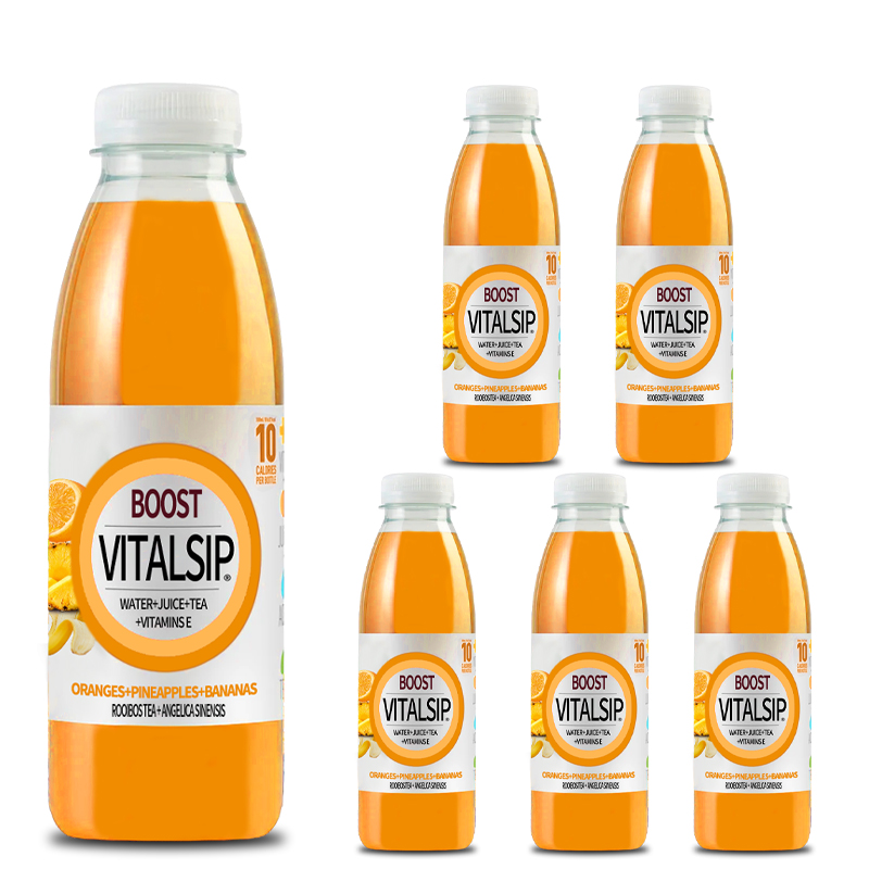 VitalSip Fruity Vitamin Drink - Orange, Pineapple, Banana Blend*6