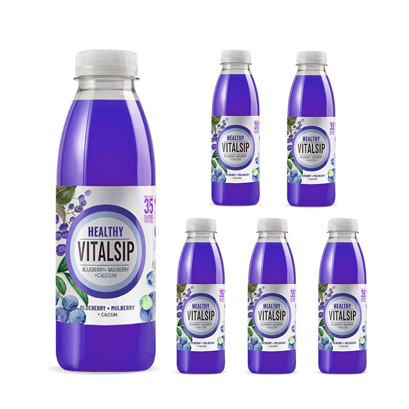 Energizing Fruit Flavored Vitamin Supplement Drink Blueberry+Mulberry+Calcium Blend Flavor*6