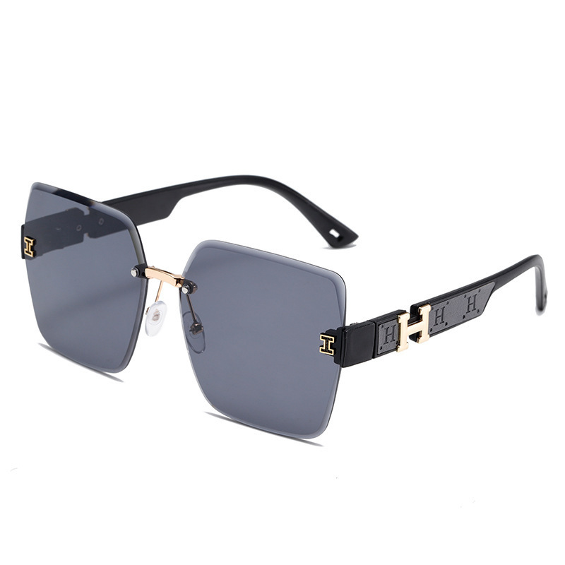 Fashionsotrea 2024 New Fashionable H-Shaped Rimless Cut-edge Sunglasse