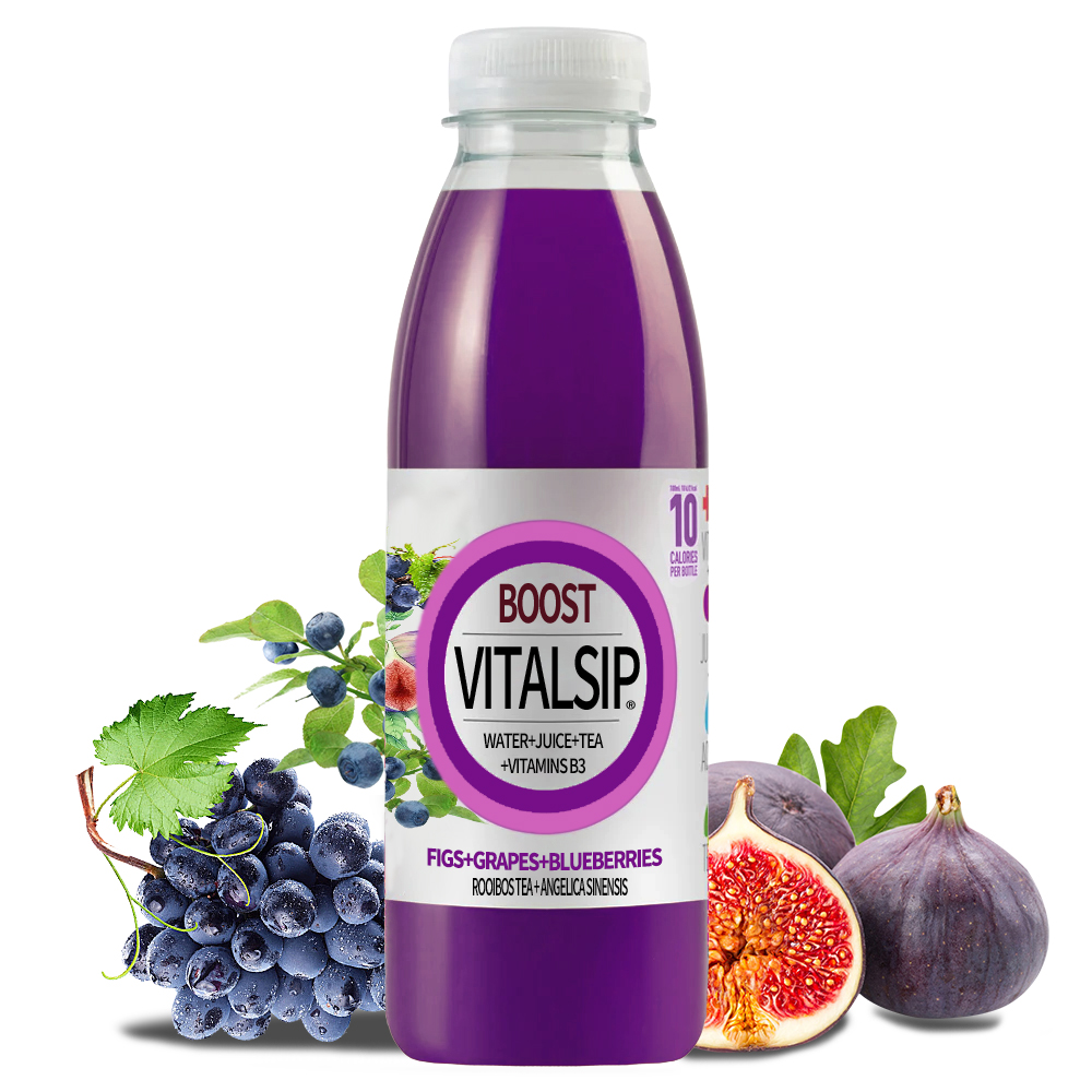 VitalSip Fruity Vitamin Drink - Fig, Grape, Blueberry Blend*12