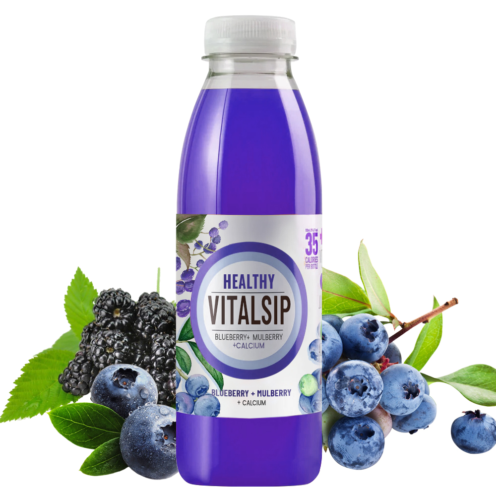Energizing Fruit Flavored Vitamin Supplement Drink Blueberry+Mulberry+Calcium Blend Flavor*6